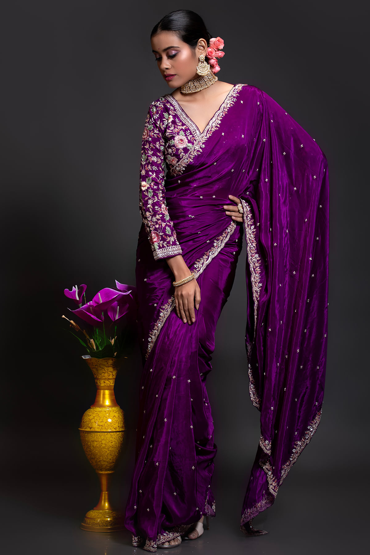 Purple Designer Saree