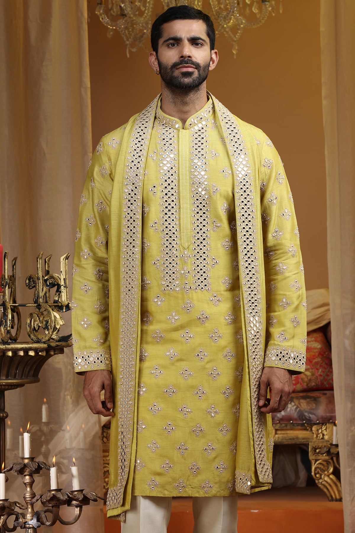 Yellow Kurta with Straight Cut Pant