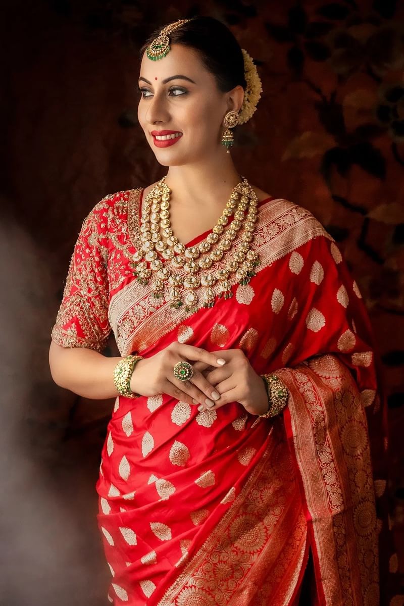 Red Banarasi Silk Saree