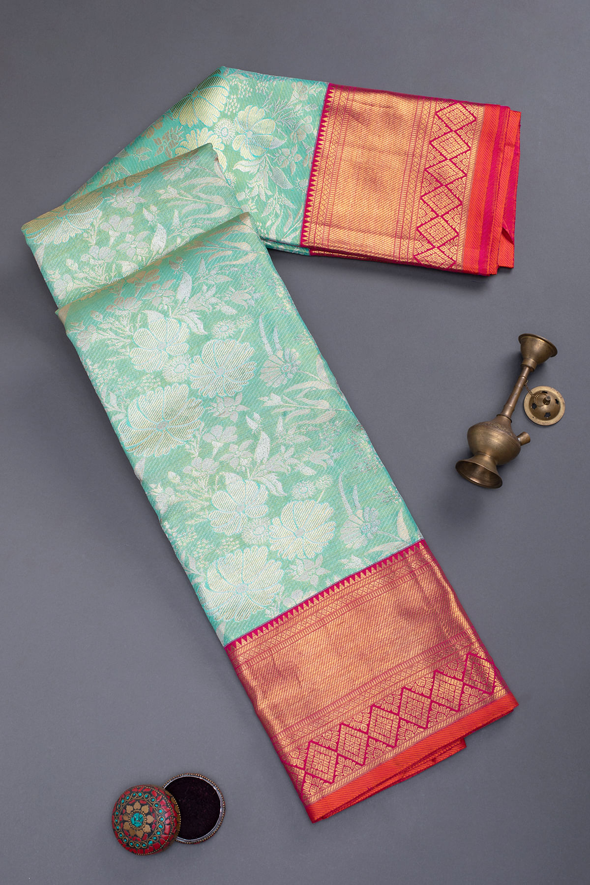 Green Kanchipuram Saree for Wedding