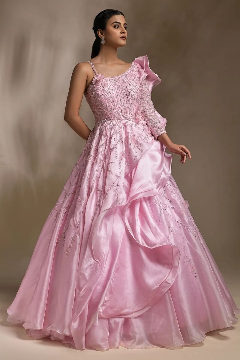 Pink Indowestern Gown