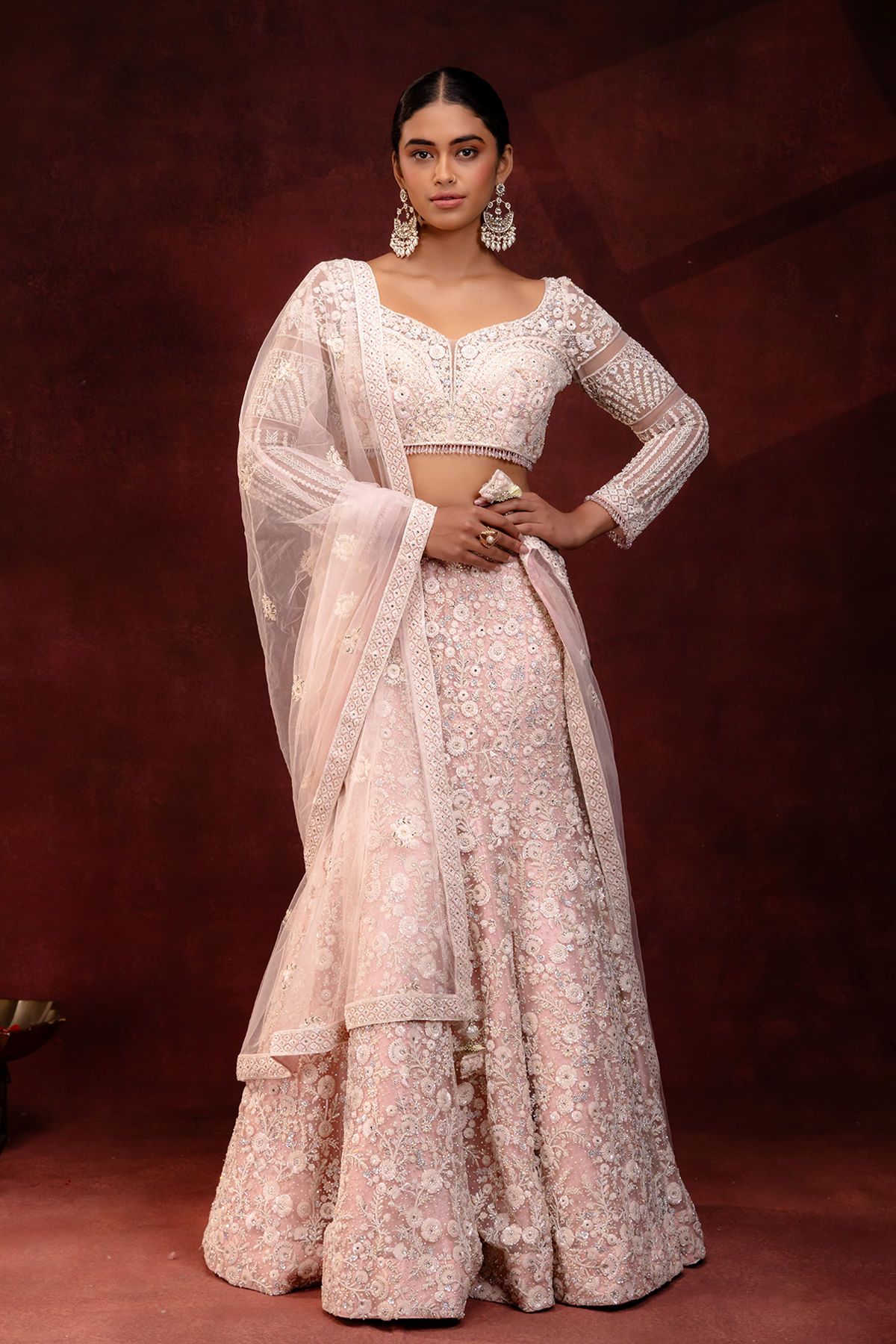 Baby Pink Engagement Lehenga