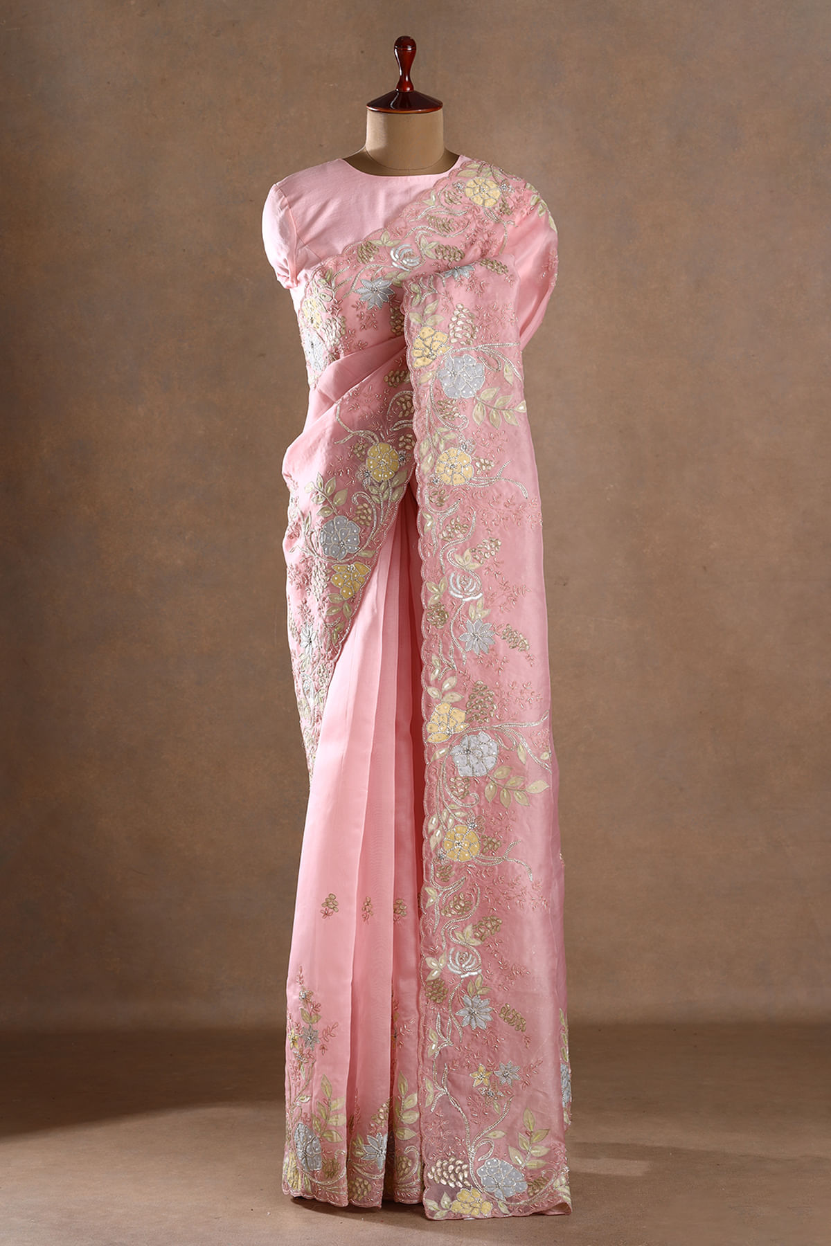 Baby Pink Designer Saree