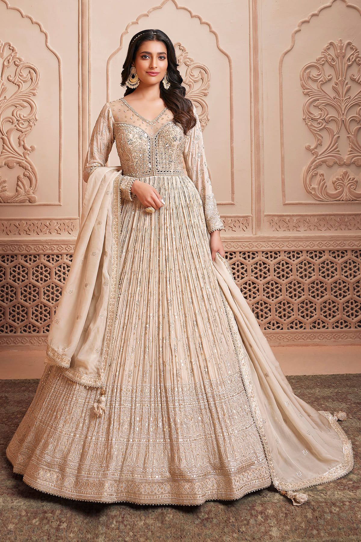 Beige Anarkali Salwar