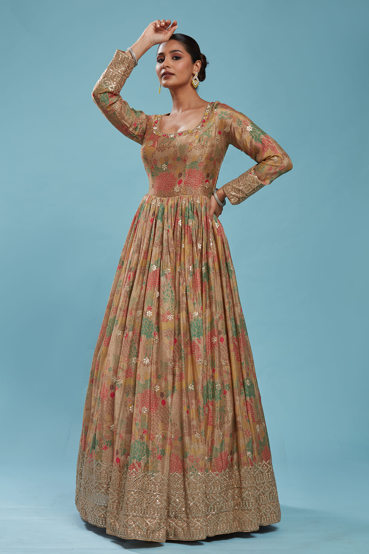 Beige Anarkali Salwar