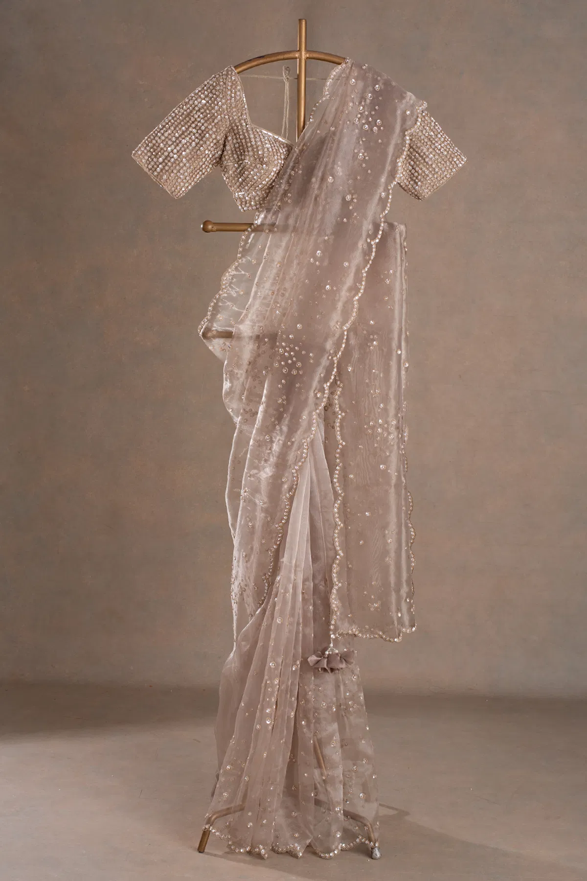 Beige Designer Saree