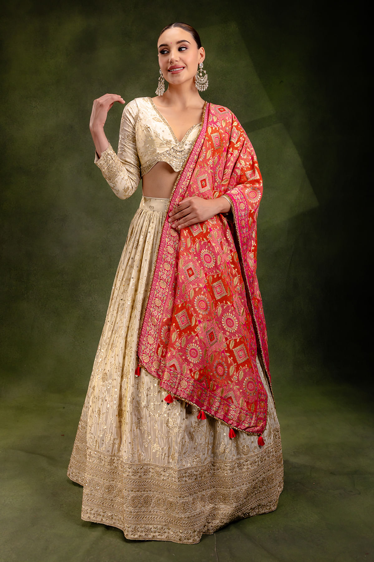 Beige Designer Lehenga