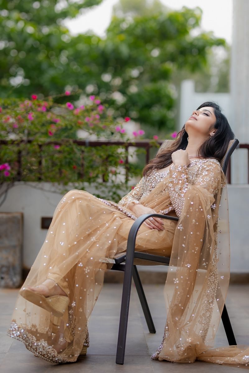 Beige Designer Saree