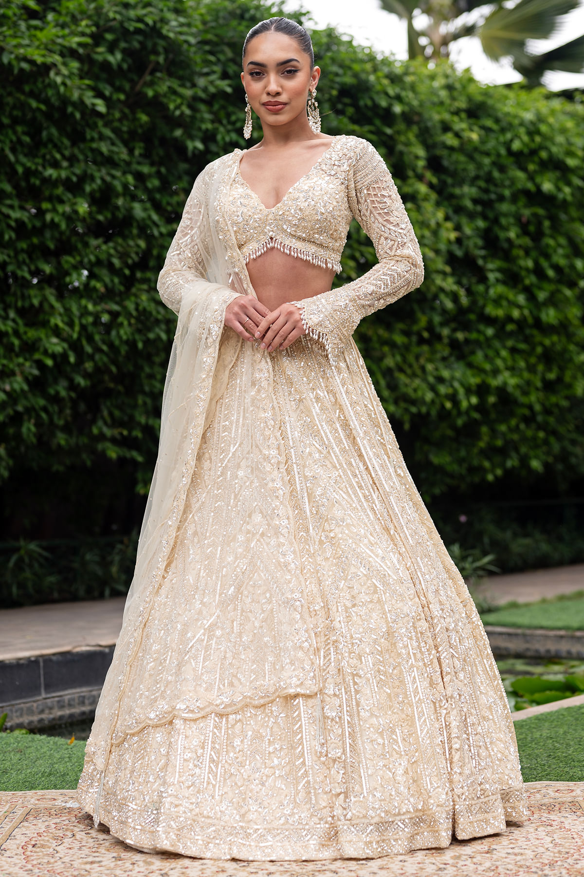 Beige Designer Lehenga