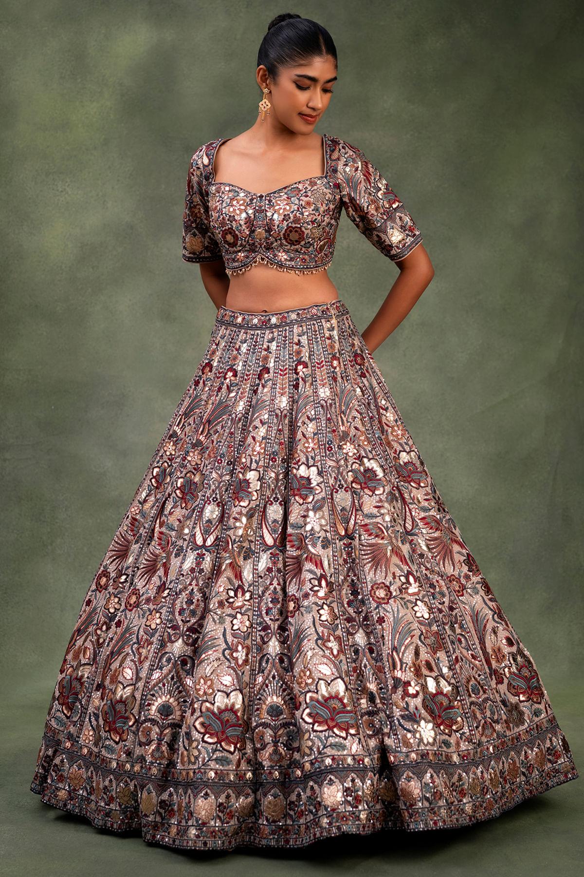 Beige Designer Lehenga