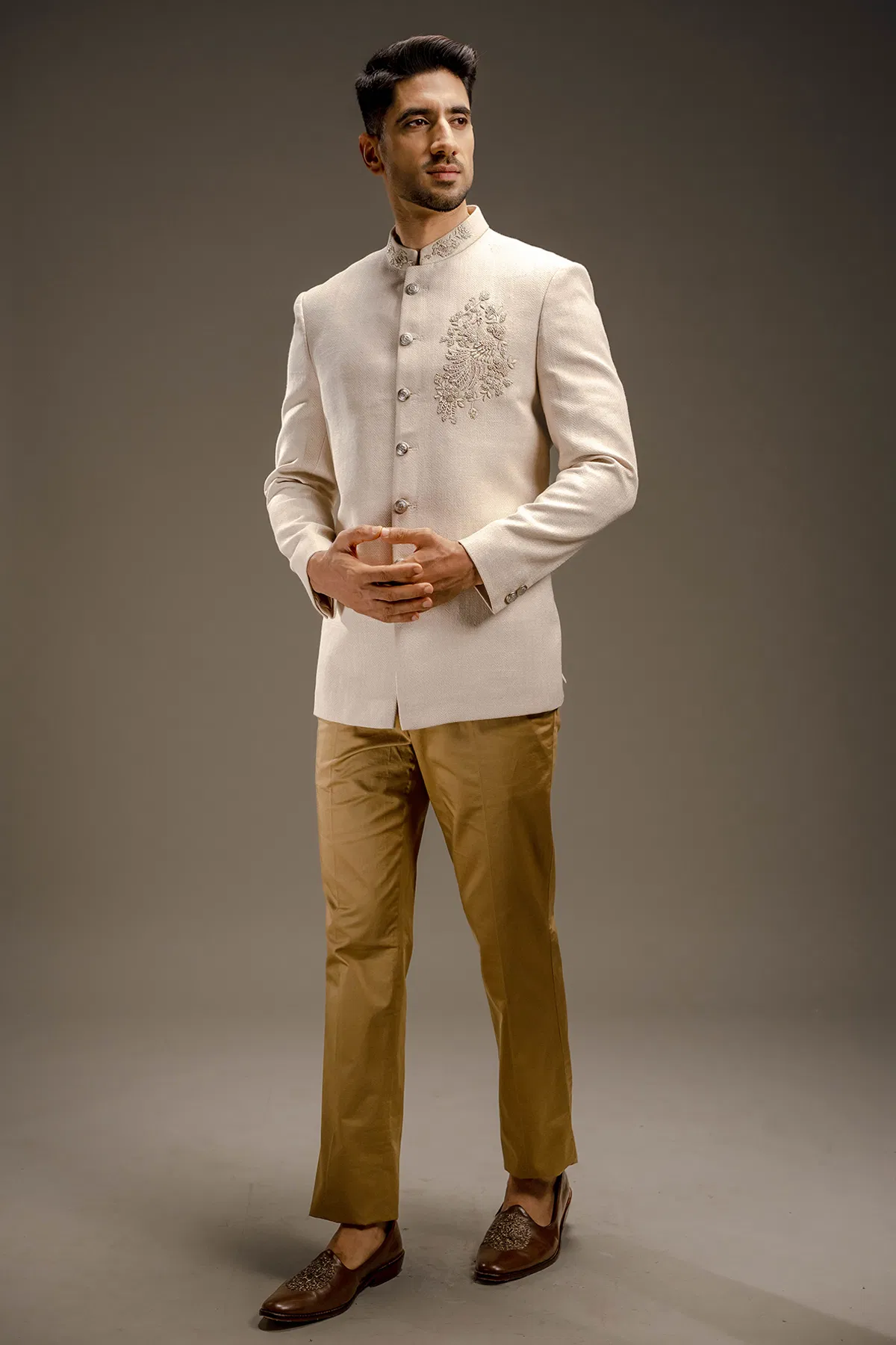 Beige Jodhpuri Suit