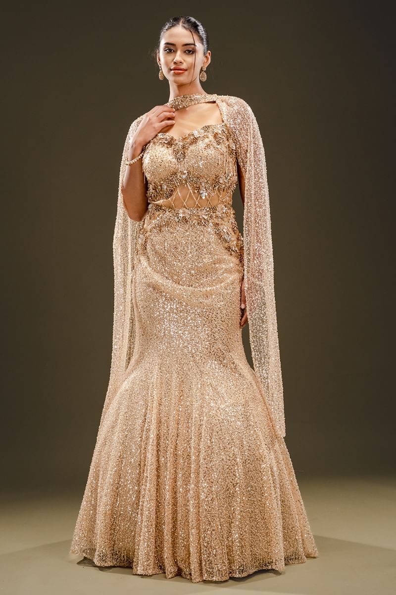 Beige Fishcut Gown