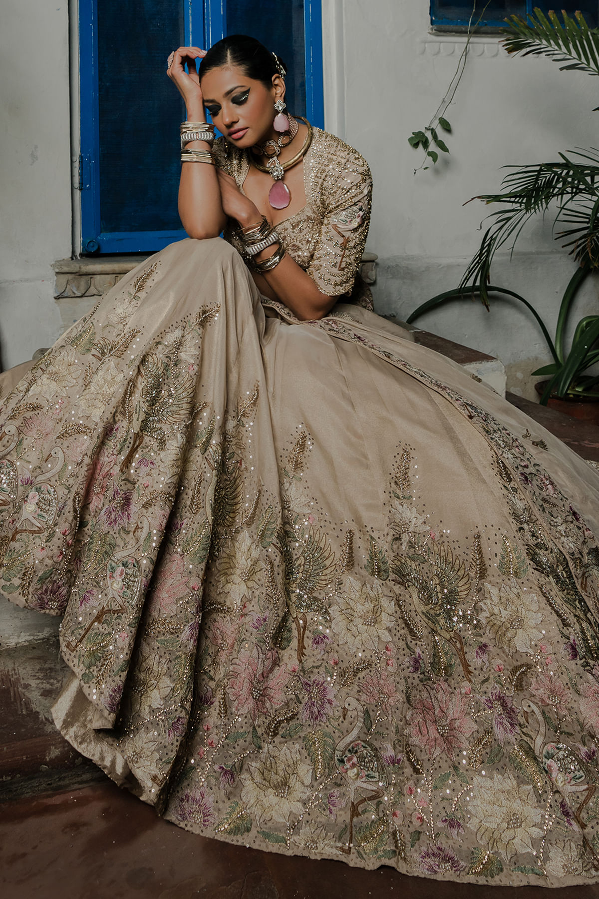 Beige Bridal Lehenga