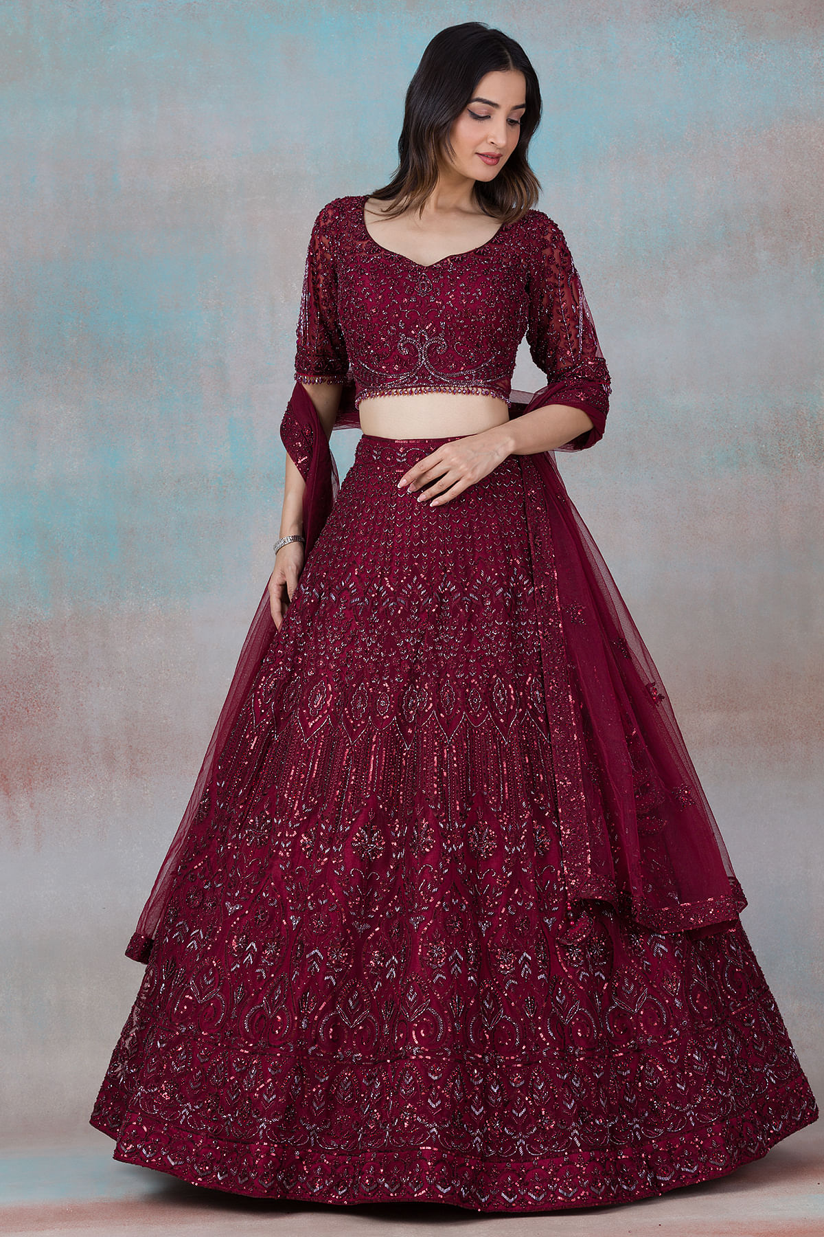 Red Sangeet Lehenga