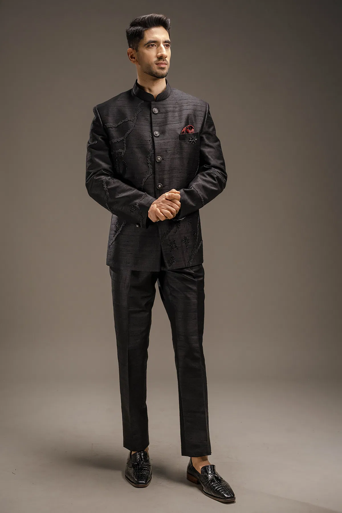 Black Jodhpuri Suit