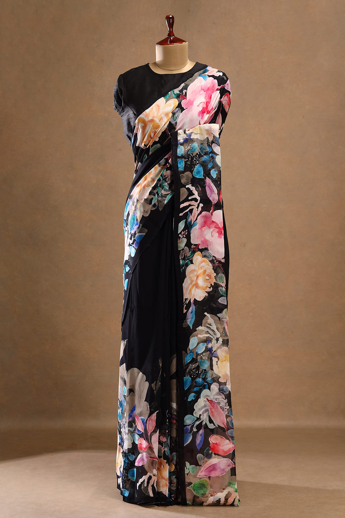 Black Georgette Saree