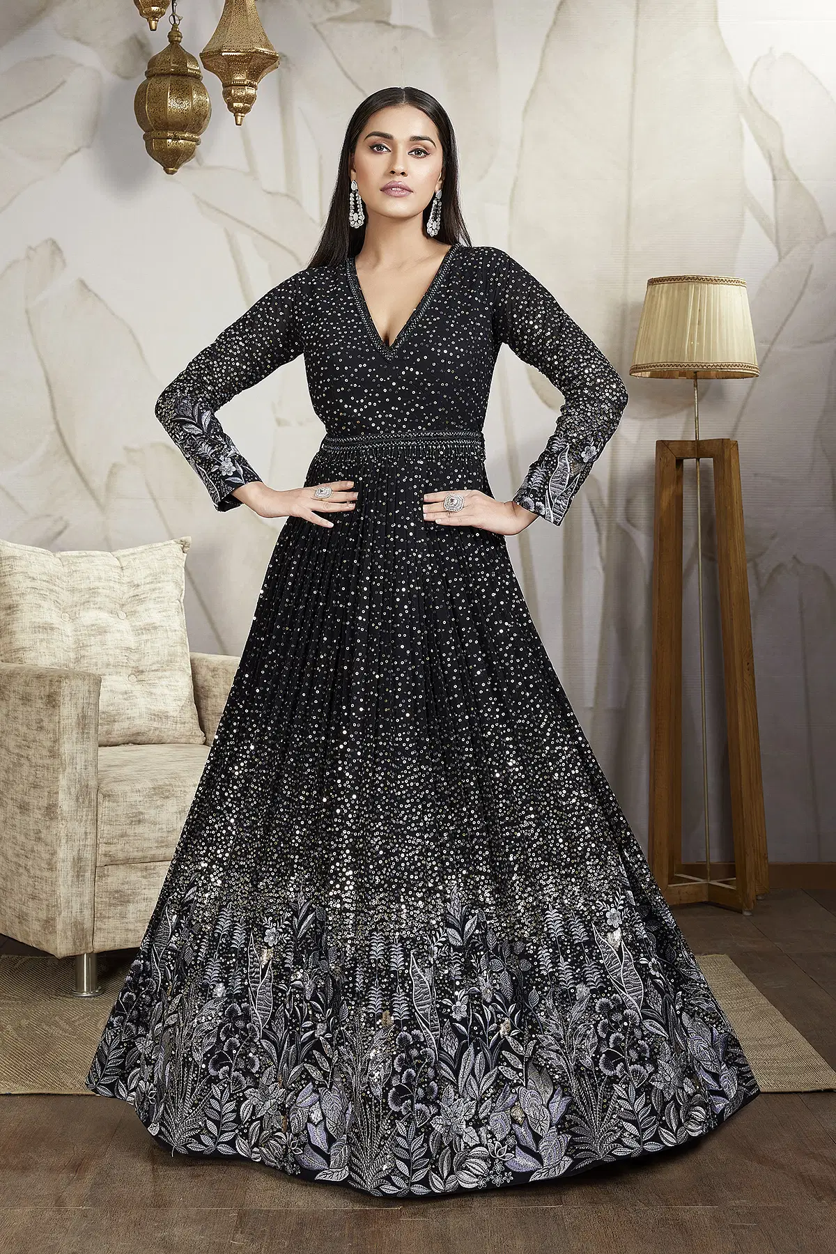 Black Sangeet Salwar Kameez 