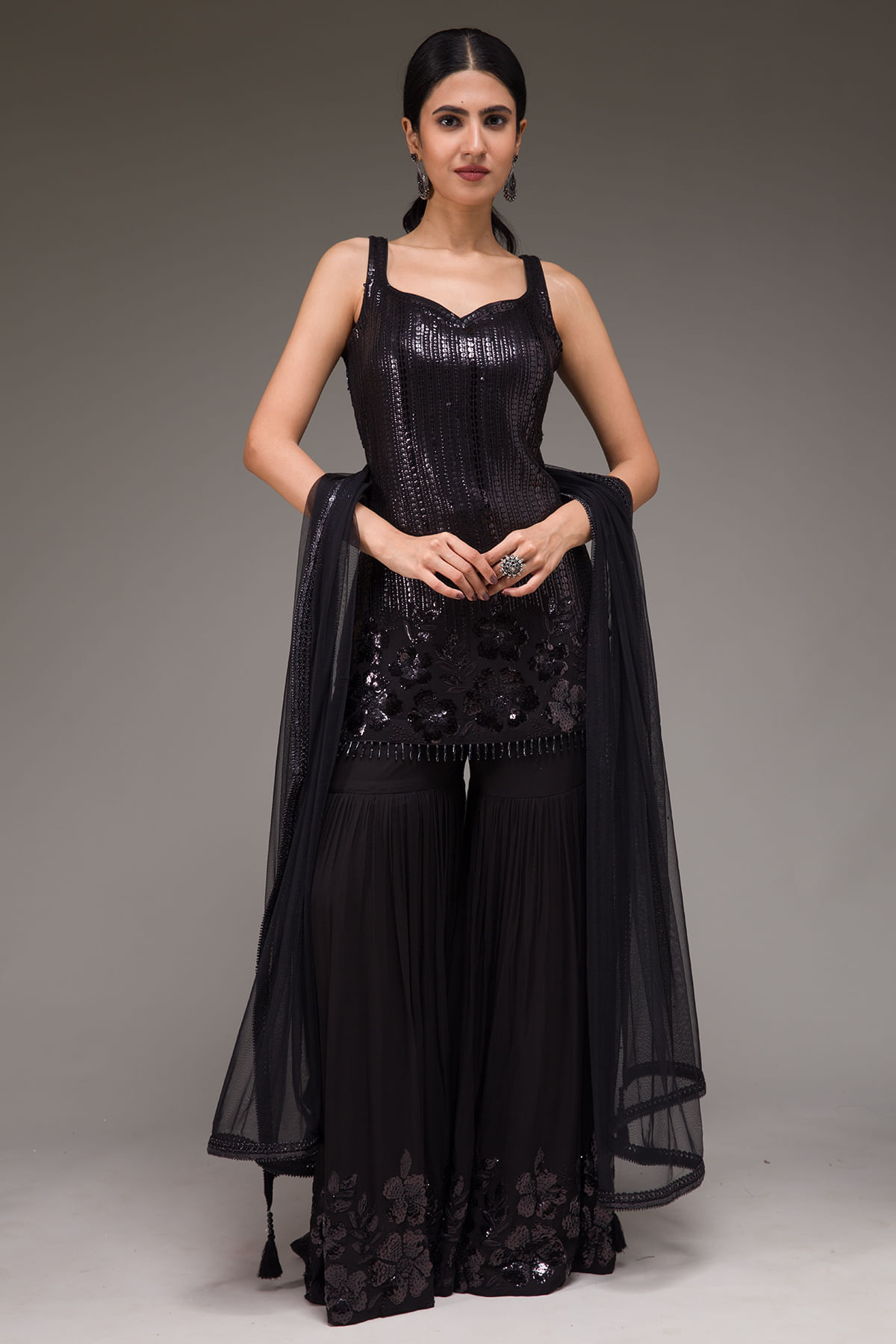 Black Sharara Suit
