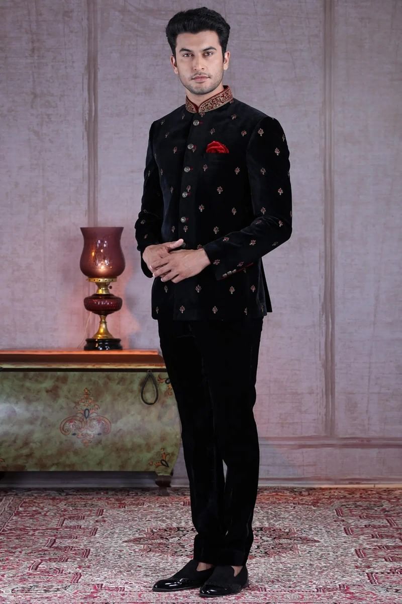 Black Jodhpuri Suit