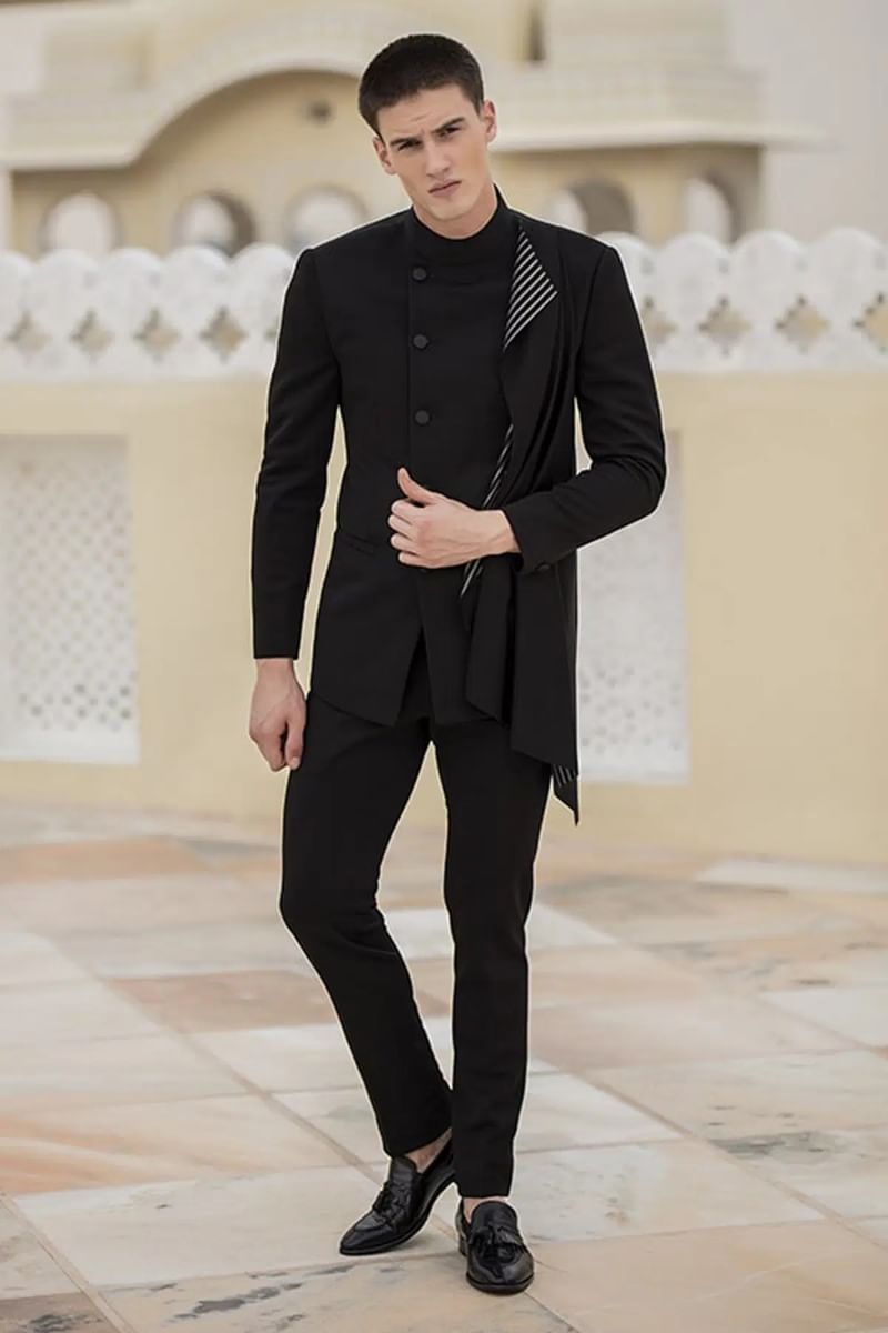 Black Jodhpuri Suit