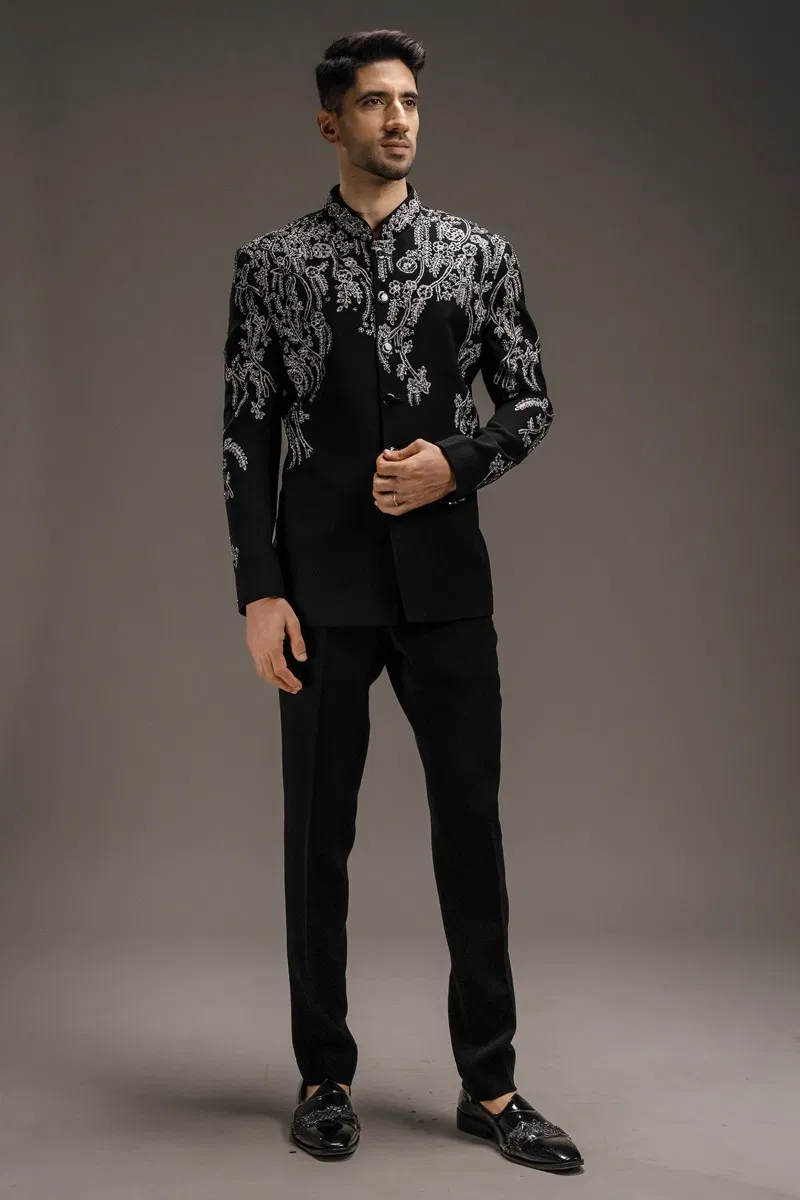 Black Jodhpuri Suit