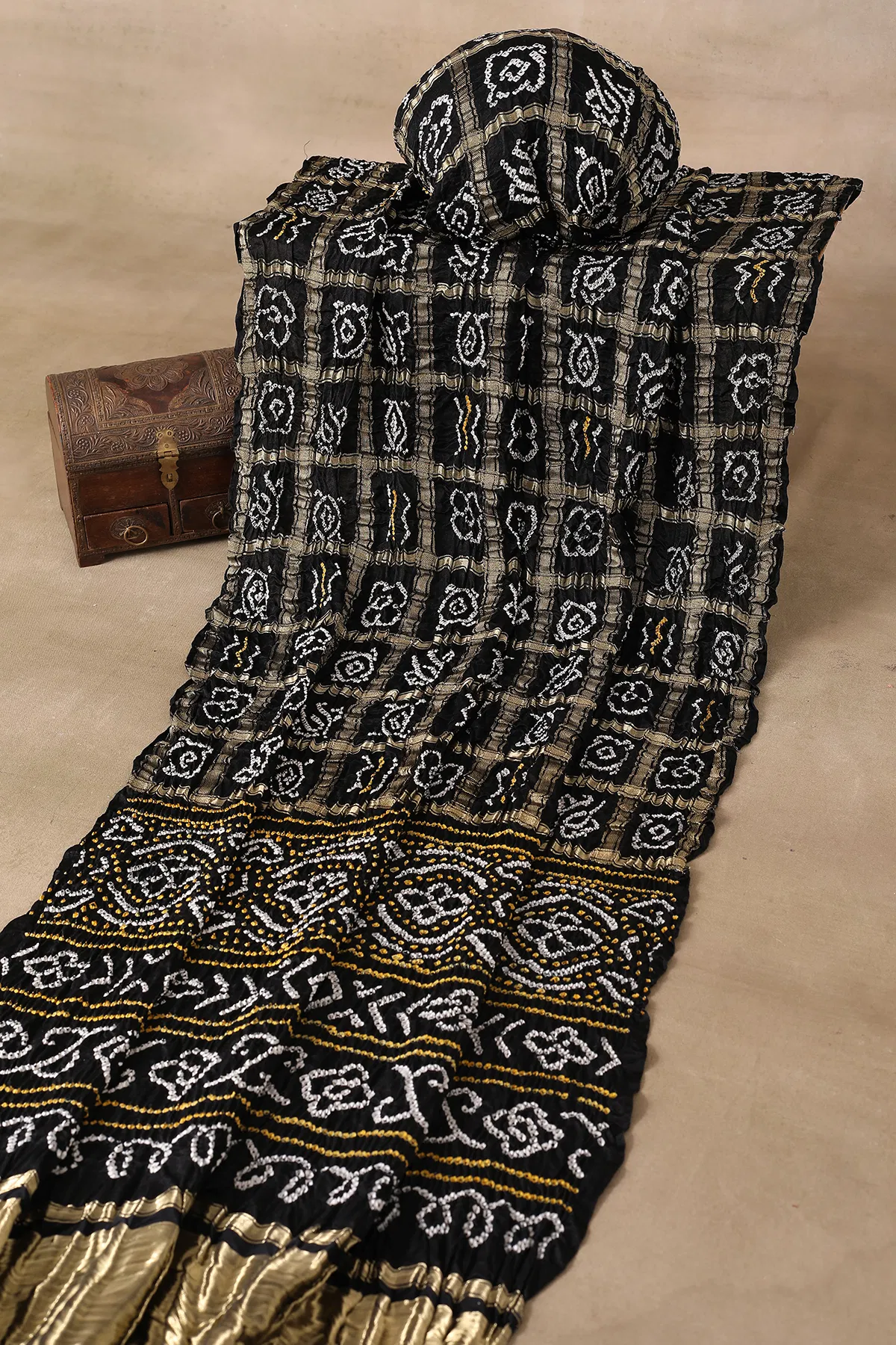 Black Bandhani Saree