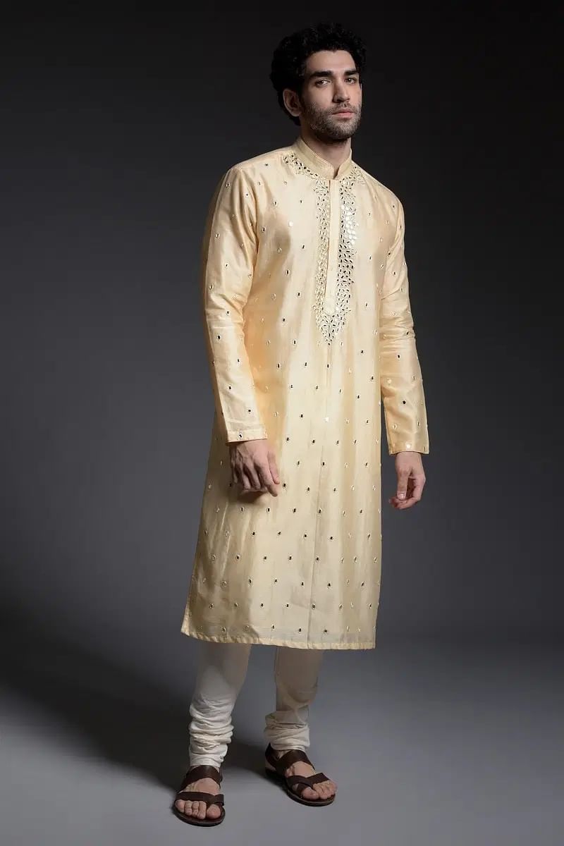 Yellow Silk Kurta