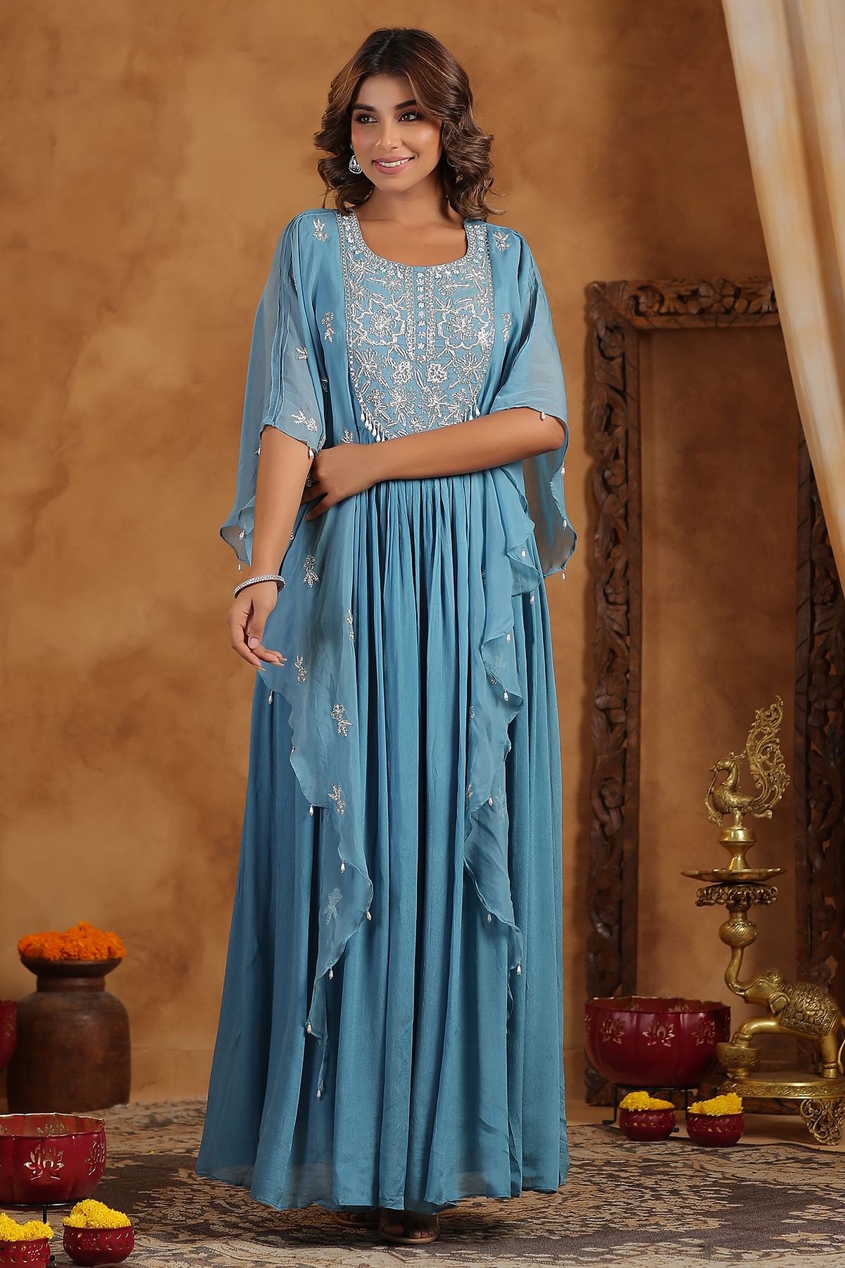 Blue Anarkali Salwar 
