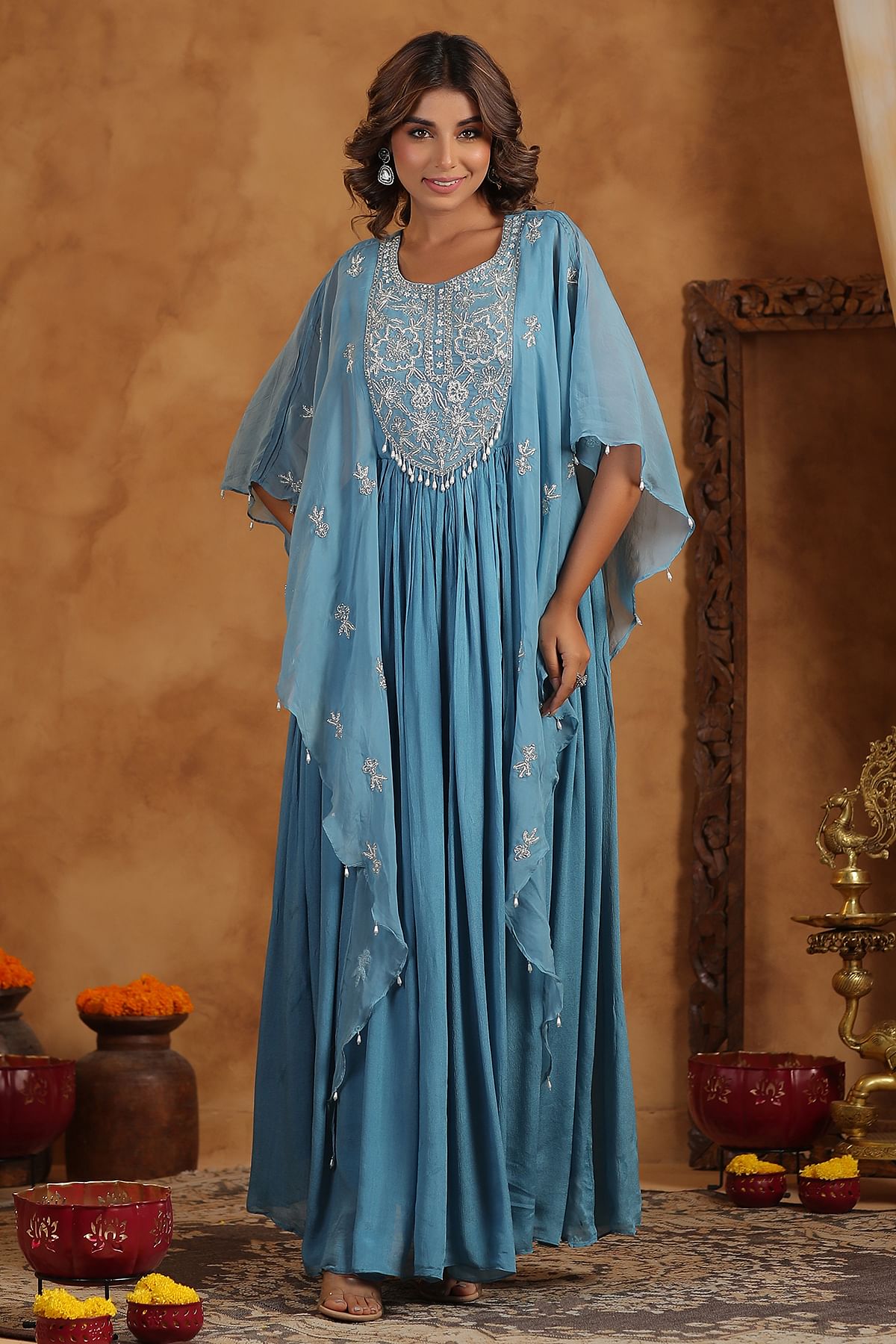 Blue Anarkali Designer Salwar