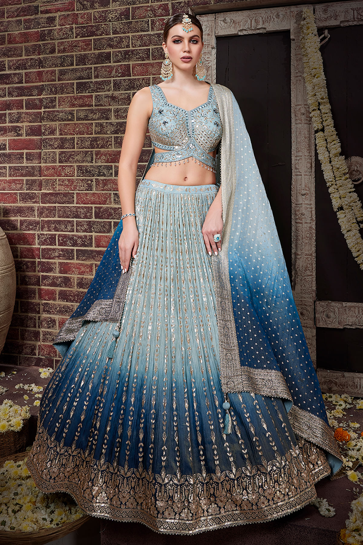 Blue Designer Lehenga