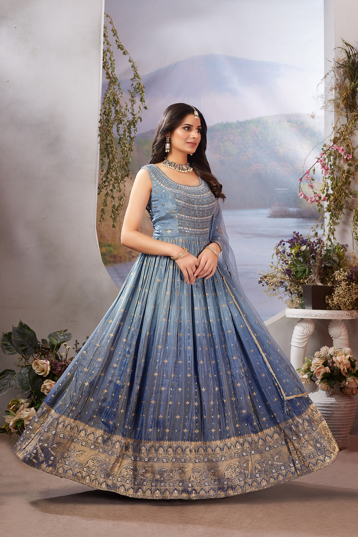 Eerafashionicing Sequence Zari Work Lace for Women's Dresses