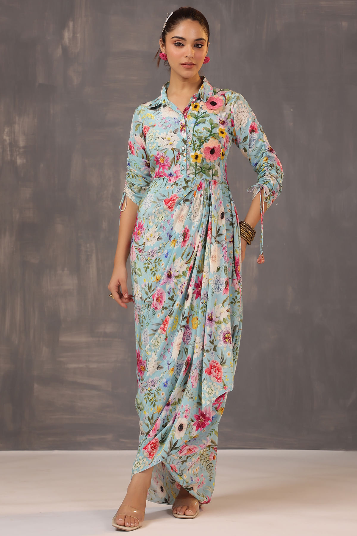 Blue Kurti with Shirt