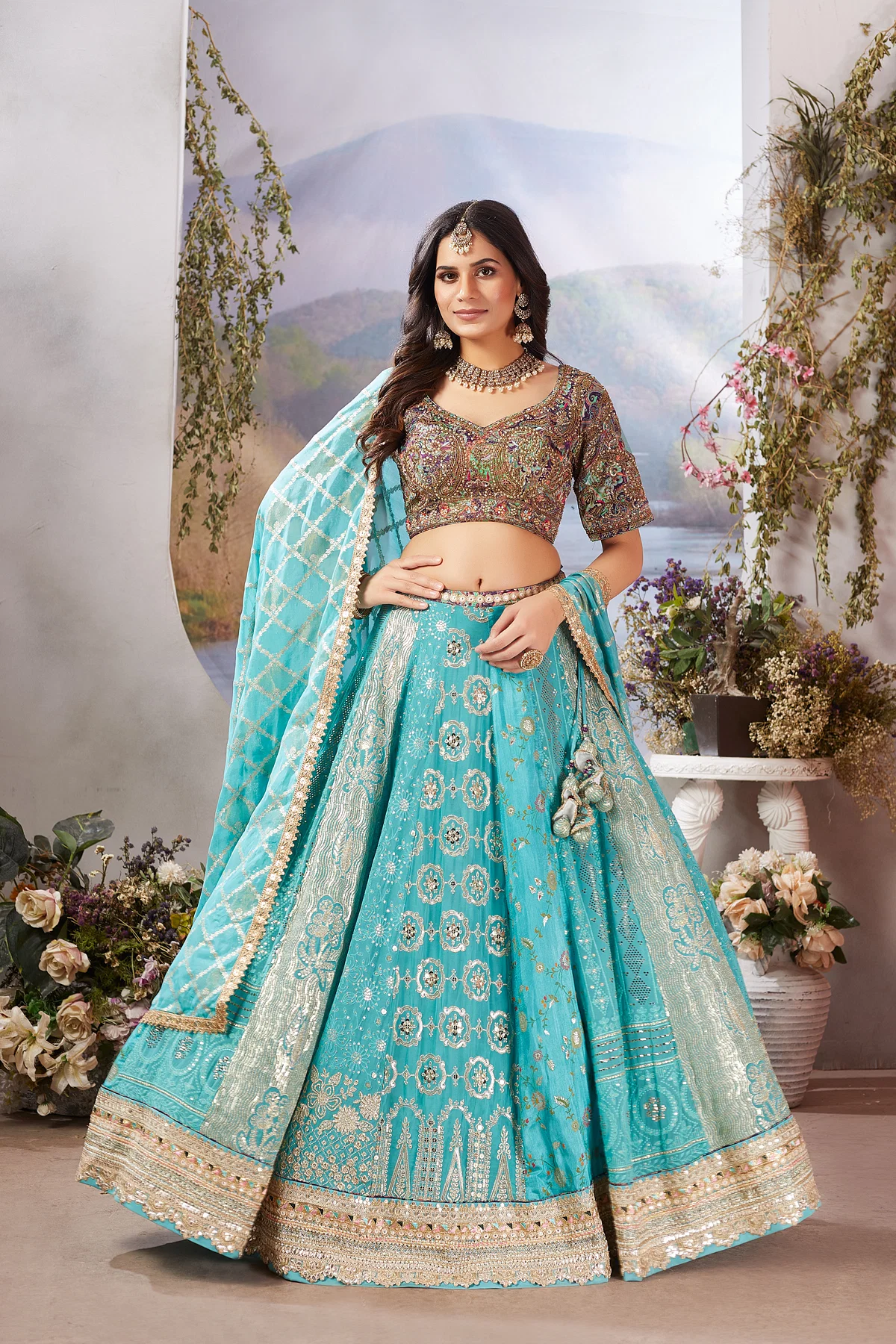 Blue Bridesmaids Lehenga