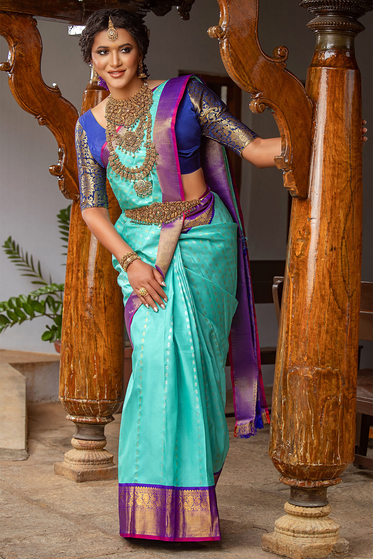 Blue Kanchipuram Silk Saree 