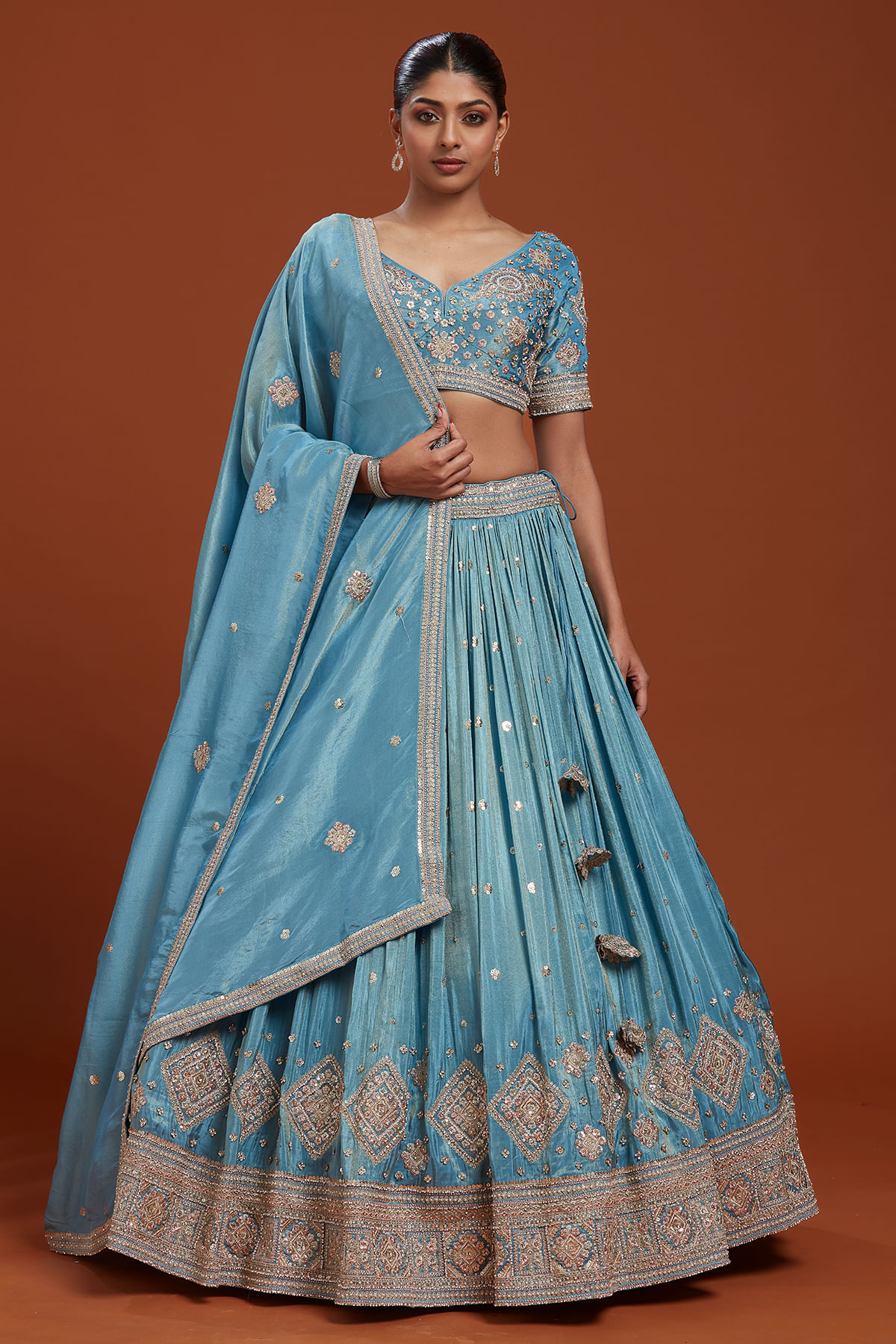 Blue Bridesmaids Lehenga