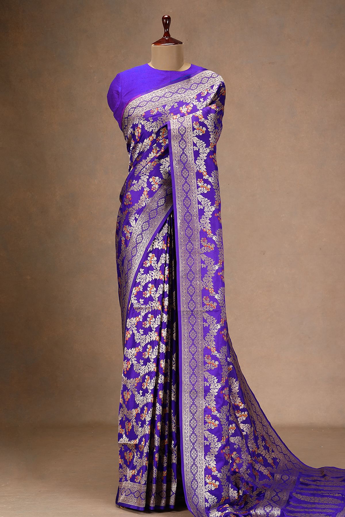Blue Banarasi Silk Saree