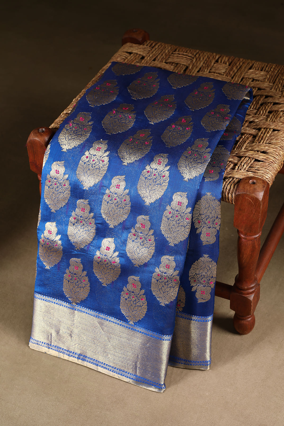 Blue Chanderi Silk Saree