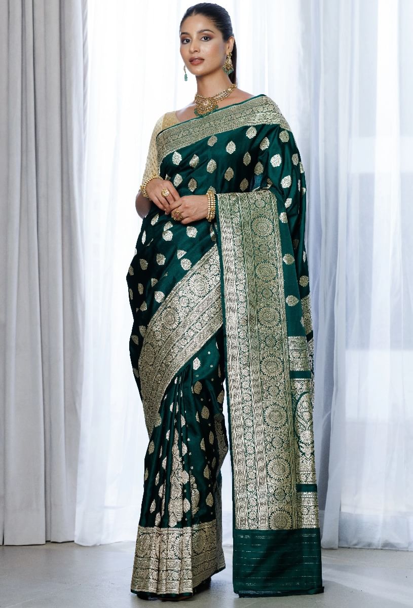 Green Banarasi Silk Saree