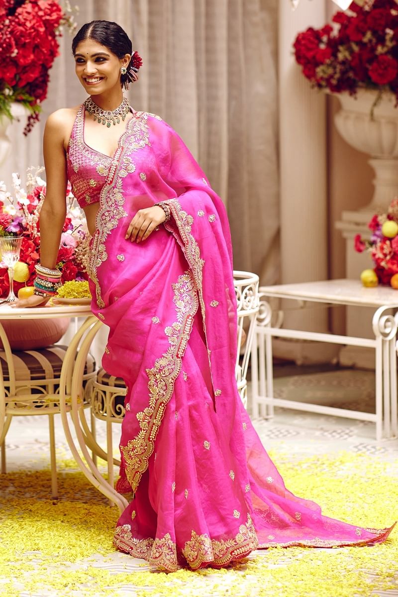 Pink Designer Saree