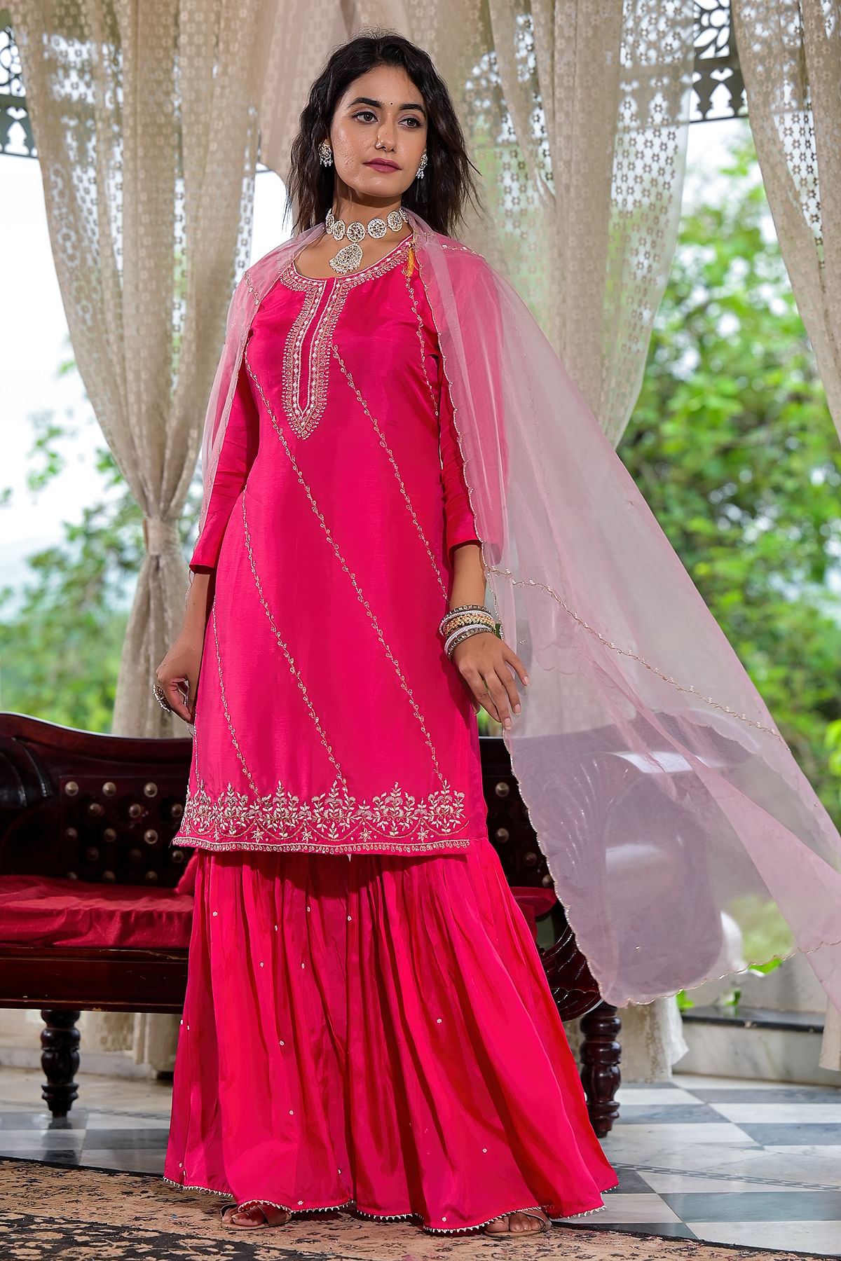 Pink Sharara Suit