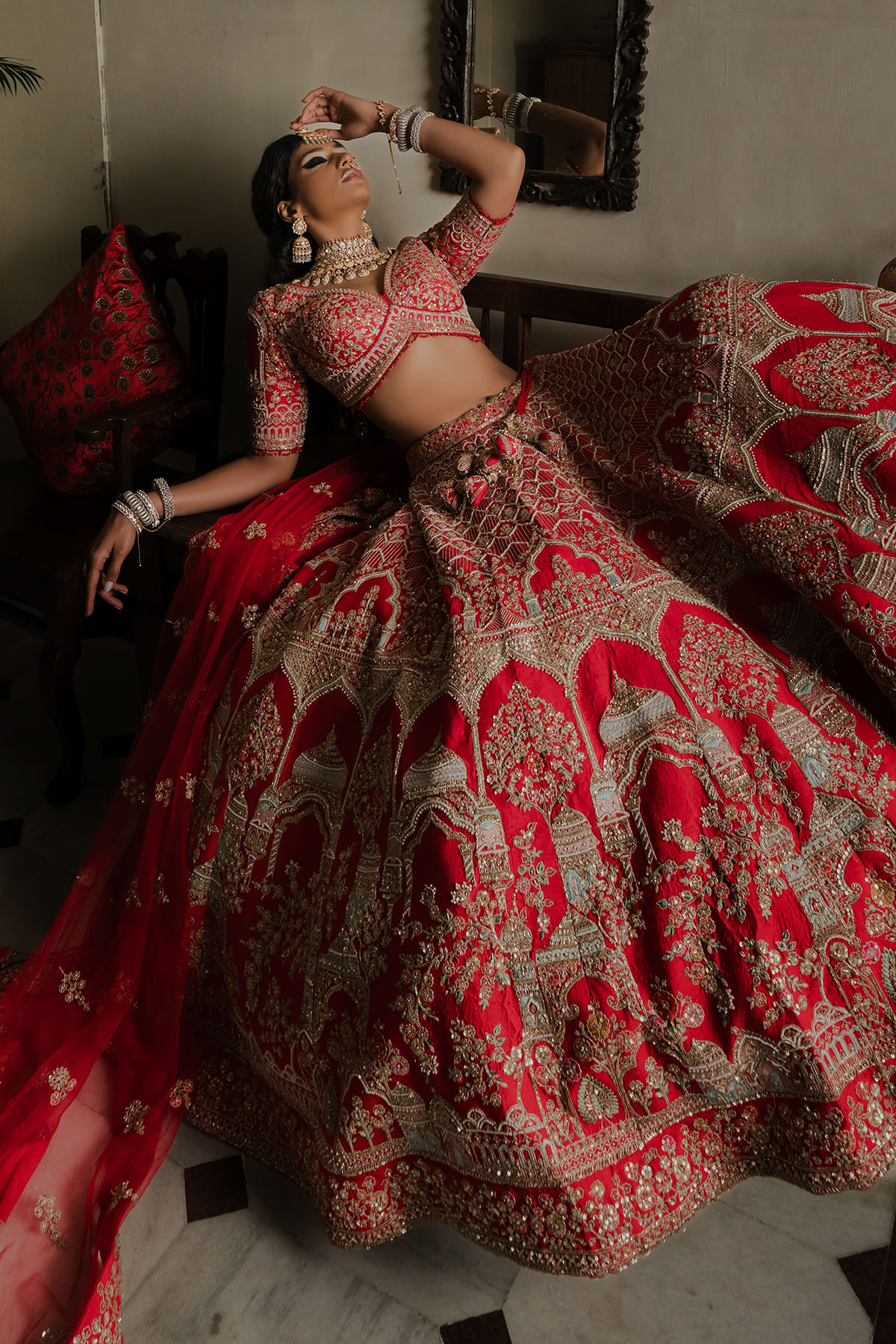 Red Bridal Lehenga
