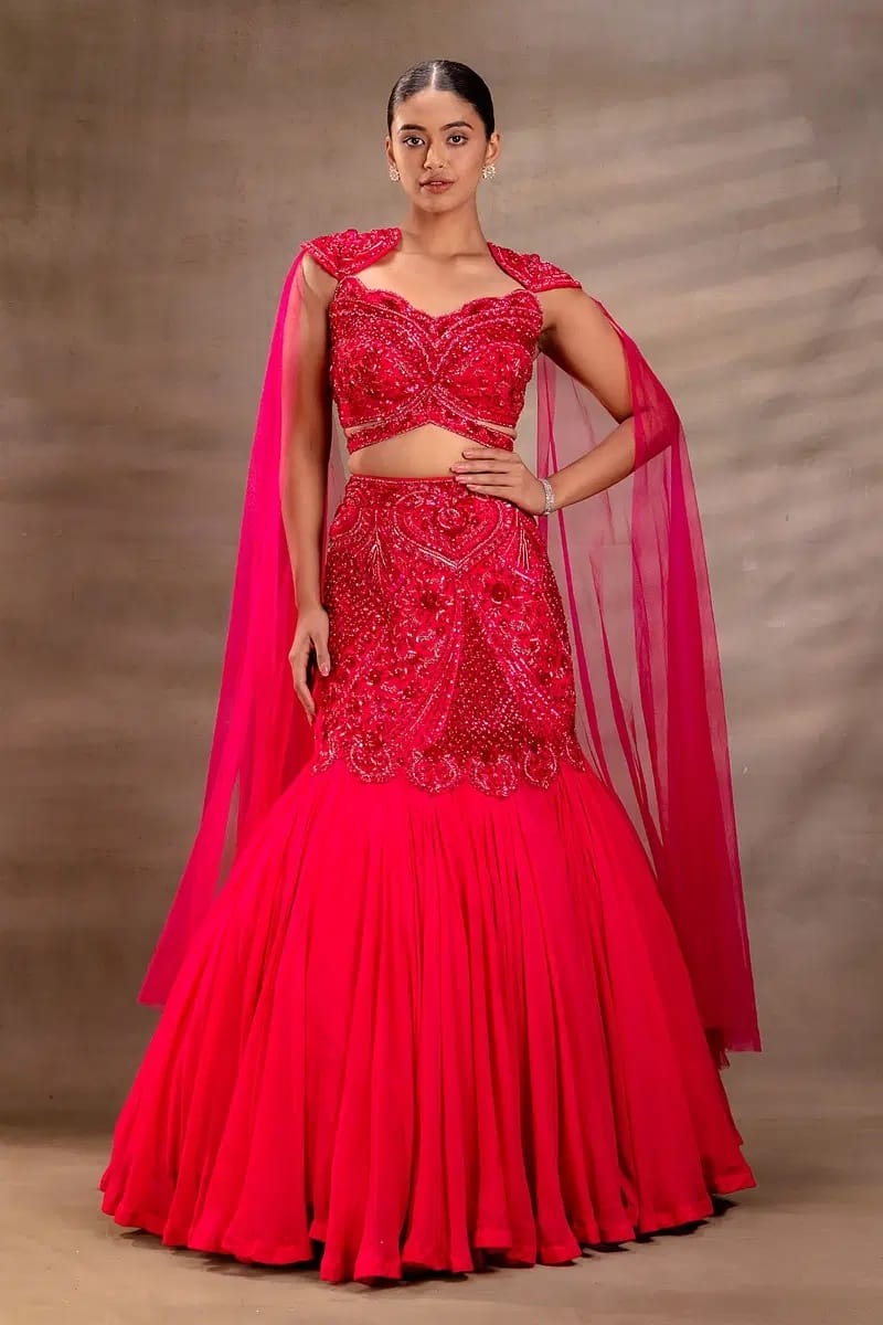 Pink Fishcut Lehenga