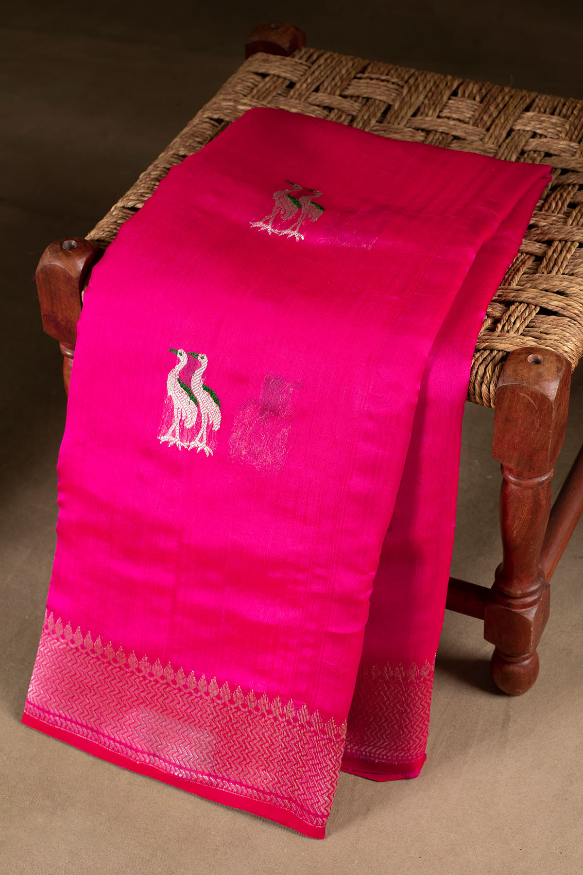 Pink Chanderi Silk Saree