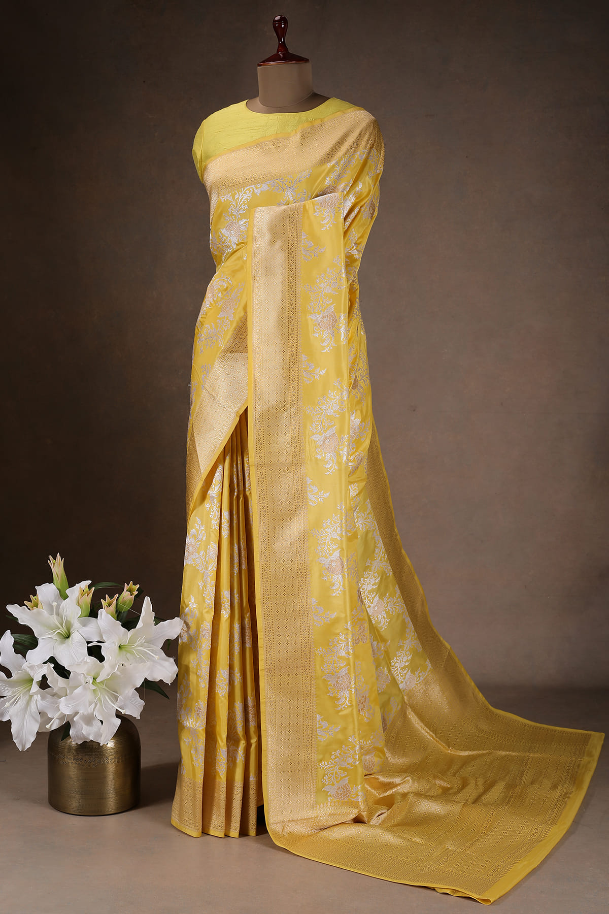 bright yellow silk blouse