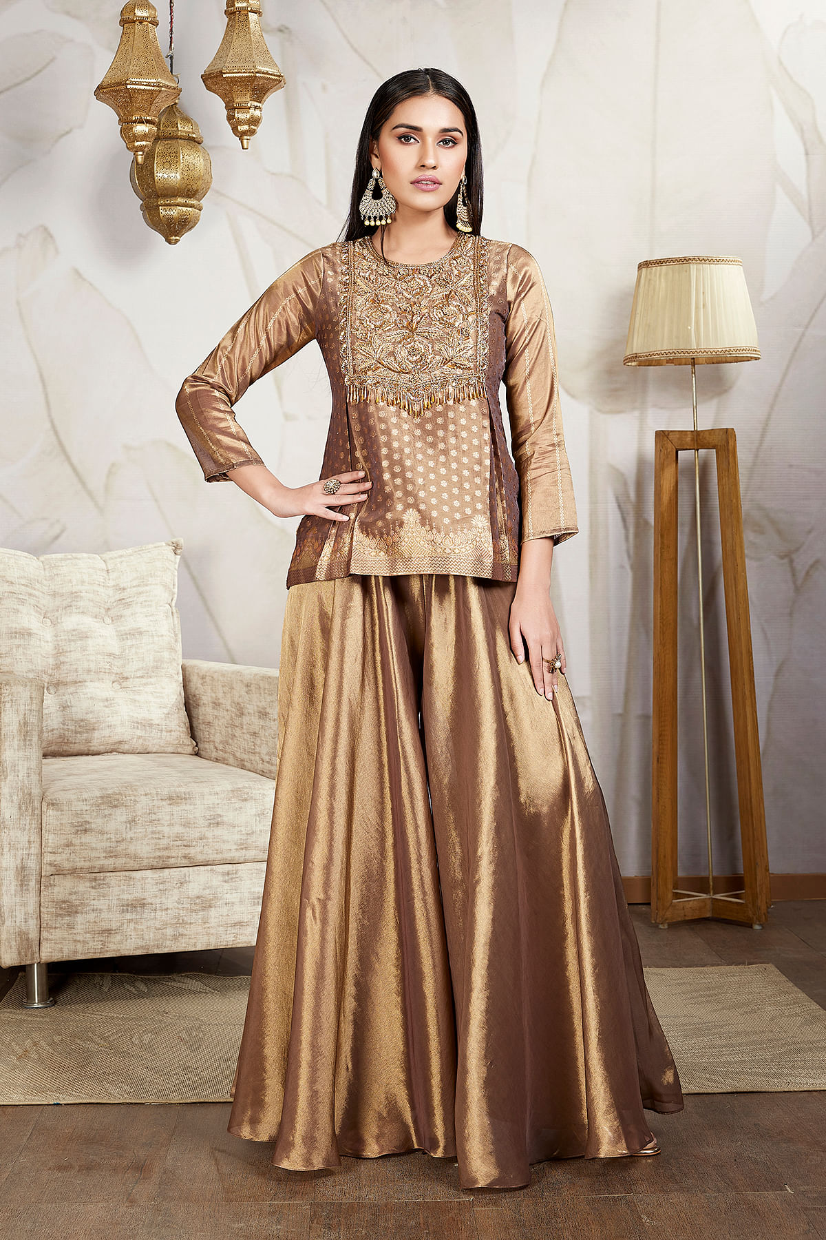 Gold Palazzo Suit