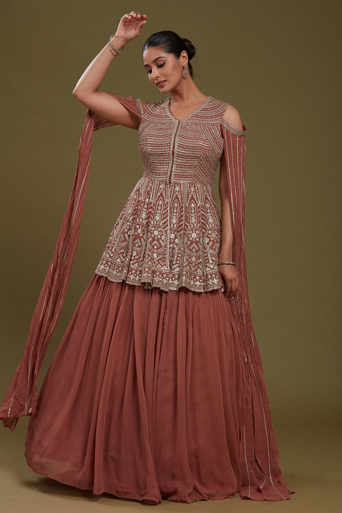 Brown Sharara Suit