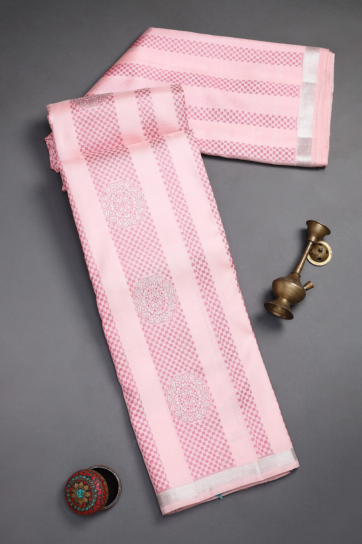 Pink Kanchipuram Silk Saree