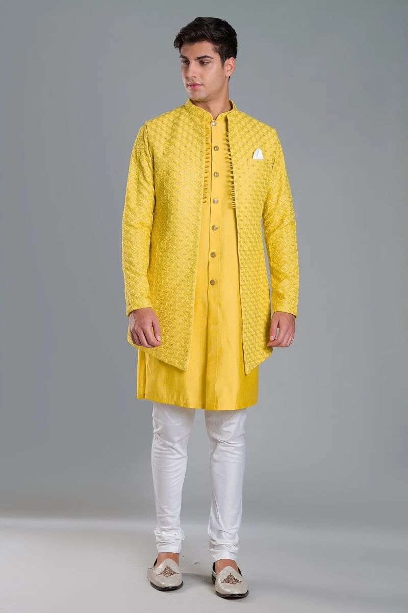 Yellow Waistcoat Kurta