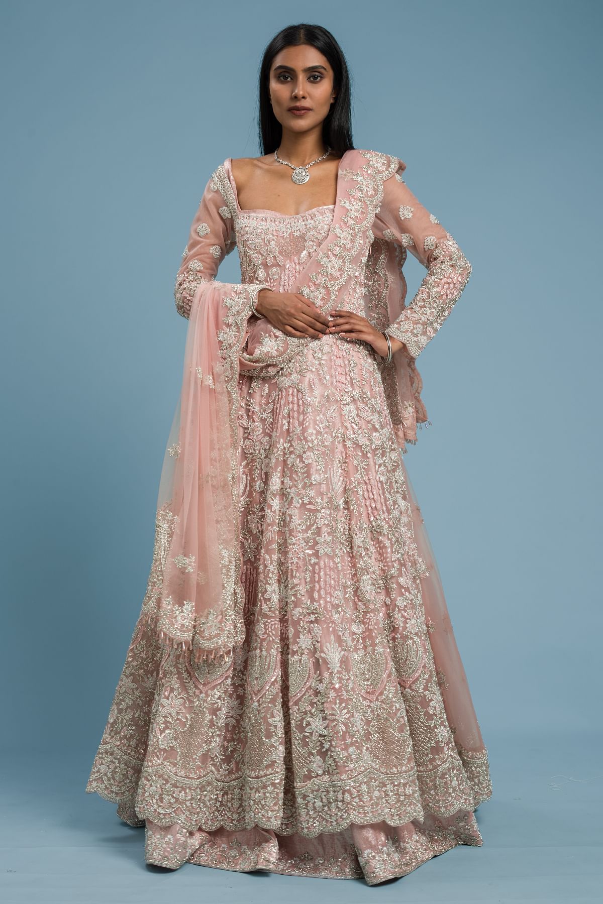 Pink Indowestern Gown