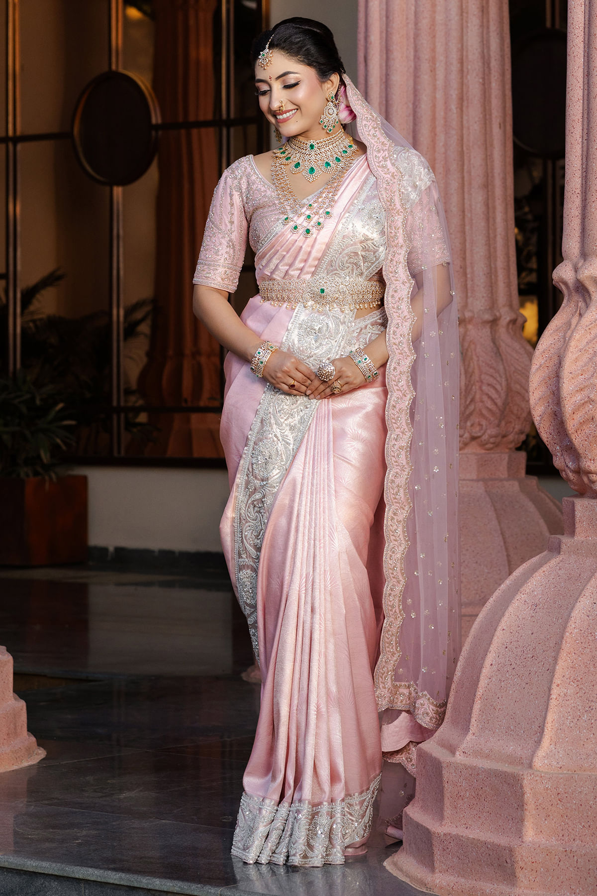 Pink Kanchipuram Silk Saree